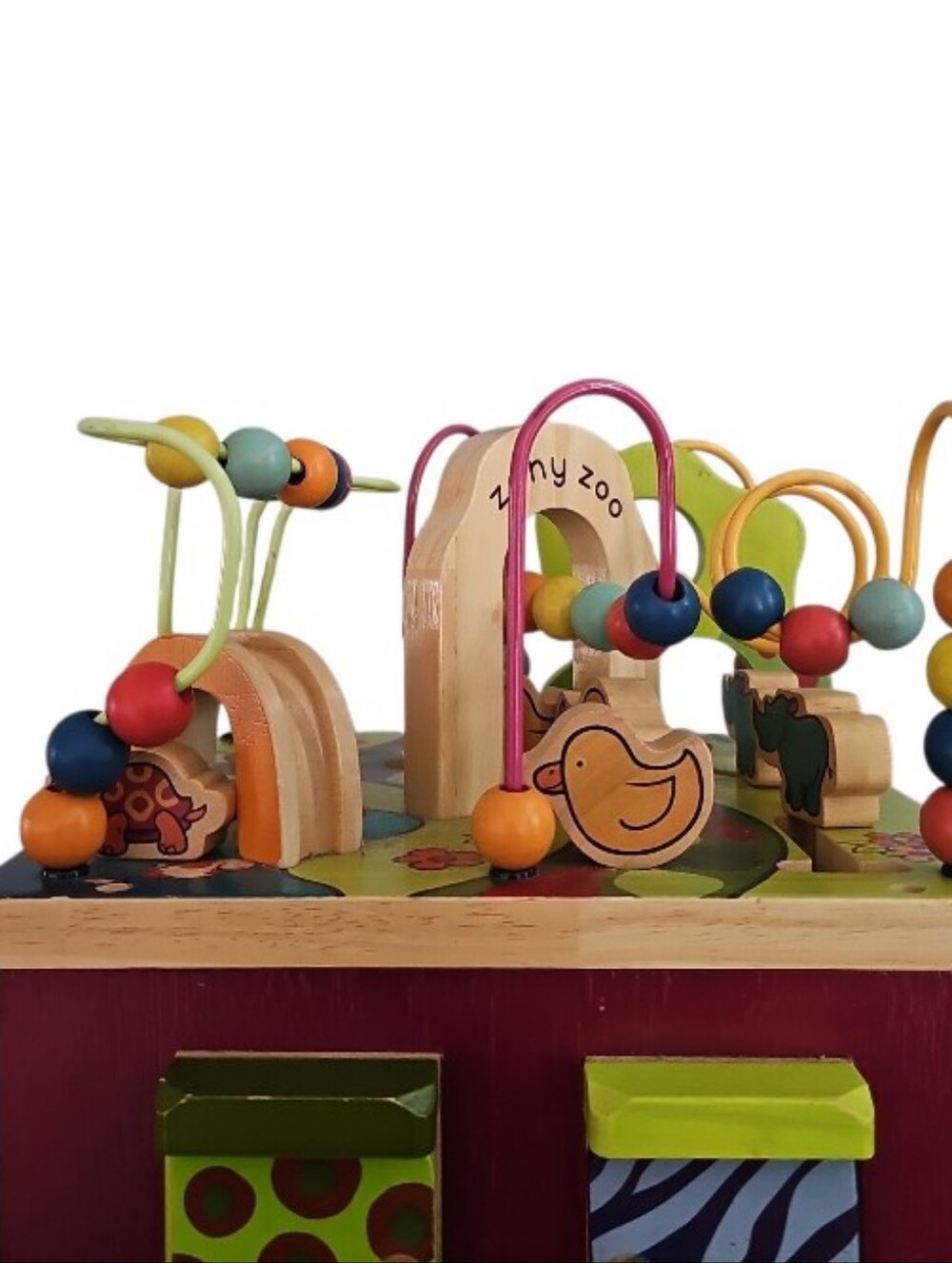 B. Toys by Battat Wooden Activity Cube Alphabet Bead Maze Montessori Toddler Toy - Picture 8 of 16